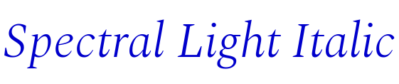 Spectral Light Italic fonte